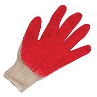 Перчатки вязаные х/б с резиновой заливкой наладонника РОС  картинка